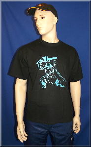 T-Shirt Chainsaw Samurai blau